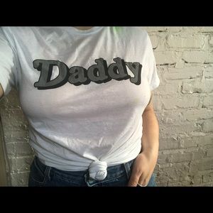 Danielle Guizio “Daddy” Summer White T-Shirt retro